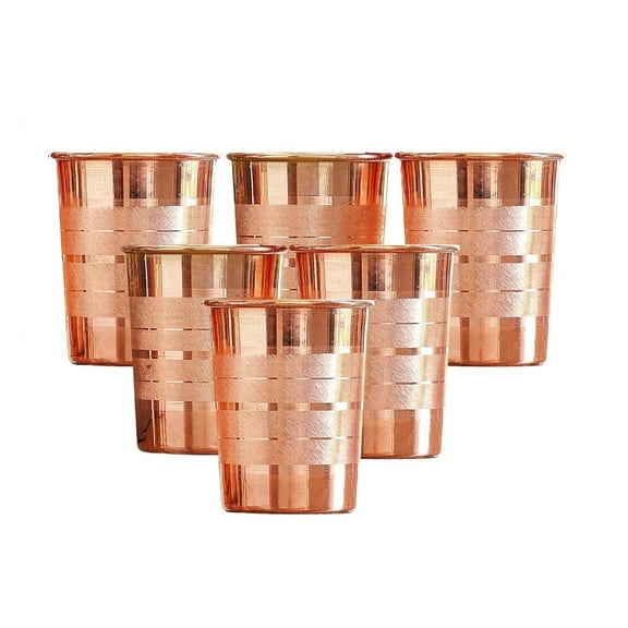 Luxury Copper Glass Set of 6, Drinkware Luxury Design Copper Glass Set,tamba Glass,Copper Tumbler 300 Ml