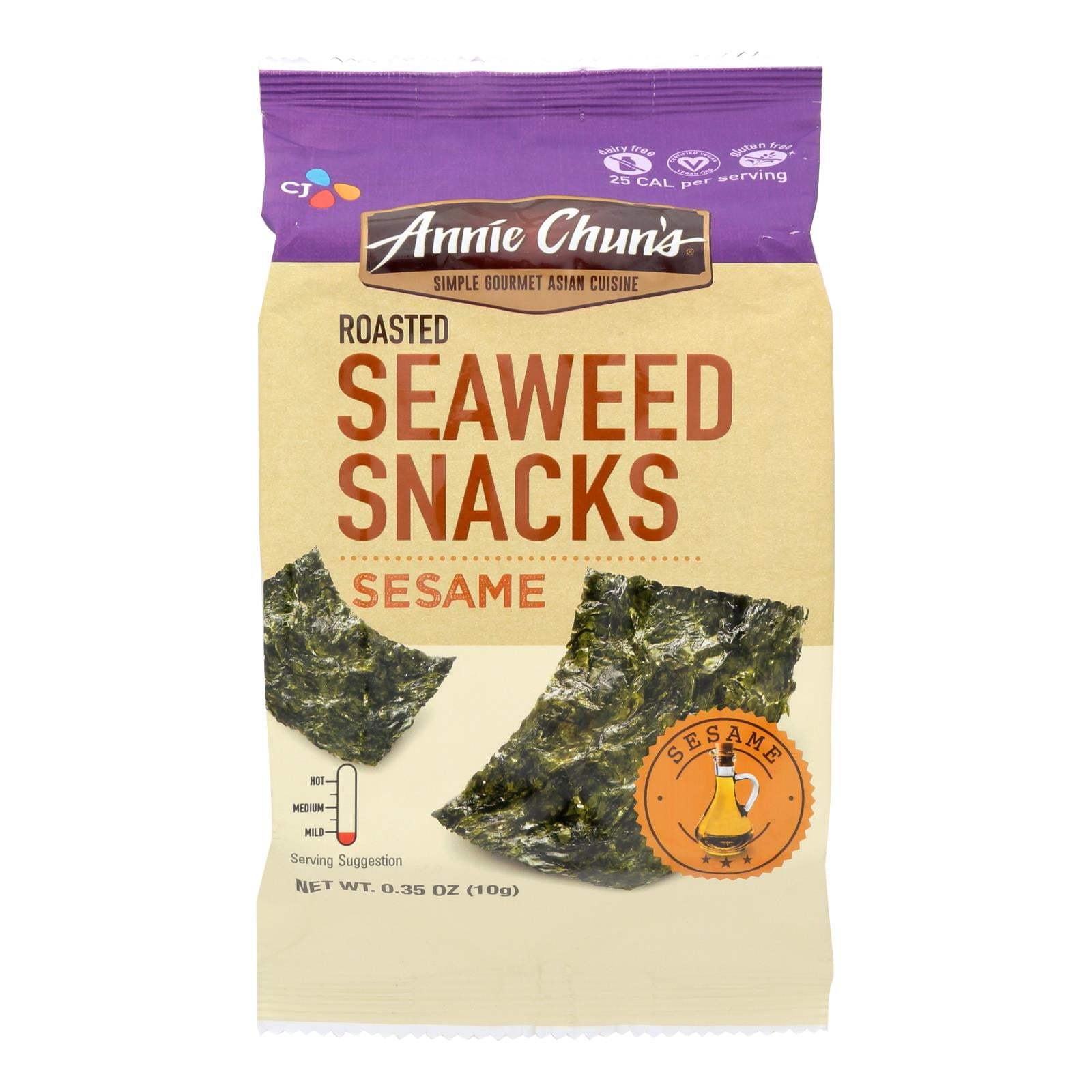 (Pack of 3)Annie Chun's Seaweed Snacks Sesame .35 oz.