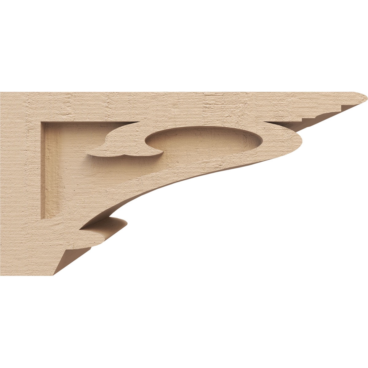 6"W x 12"D x 6"H Wide Mayflower Rough Cedar Woodgrain TimberThane Corbel, Primed Tan