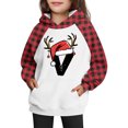thumbnail image 5 of ITSAME Kids Christmas Hoodie, with Pocket Xmas Graphic Plaid Long Sleeve Boys Girls Holiday Hooded Sweatshirt Red 14T, 5 of 5