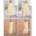 thumbnail image 5 of Women's 3/4 Sleeve A-line and Flare Midi Long Dress, 5 of 6