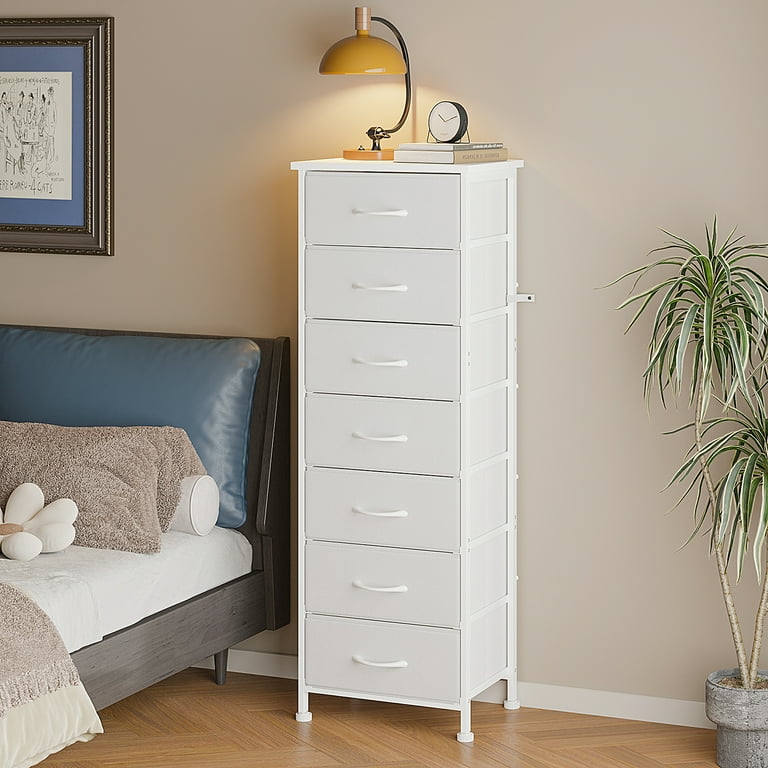 white closet dresser Arched 6 Drawer for Bedroom, 47in Wooden 6 Chest of Drawers with Curved Design, Modern Storage Cabinet for Living Room, Nursery The Twillery Co. Follett Portable