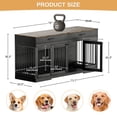 thumbnail image 4 of WIILAYOK 72.05" Dog Crate Furniture, Wooden Dog Kennel with 2 Drawers and 4 Dog Bowls, Heavy Duty Indoor Furniture Style Dog Cage House(Black Brown), 4 of 10