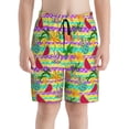 thumbnail image 2 of Cauagu Multicolored Tropical Print Swim Trunks for Men,Youth Boys Swim Shorts Compression Liner Beach Shorts Boys' Swimming Shorts 7-20 Years Bathing Suit-Large, 2 of 7