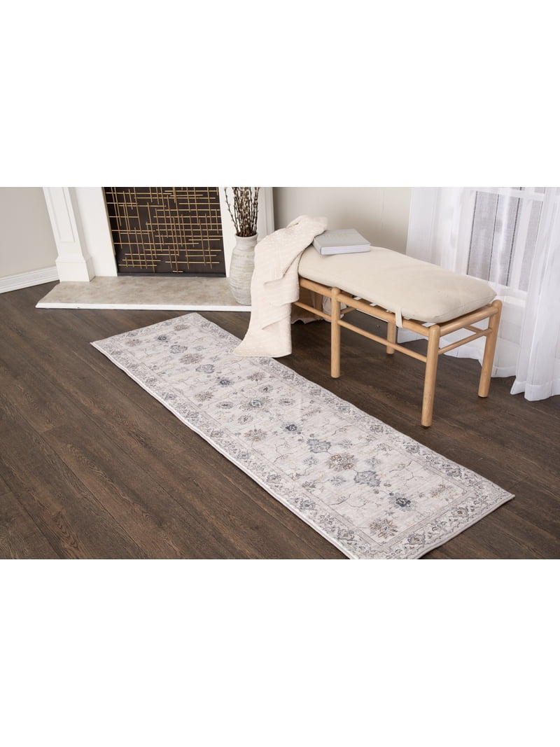 Better Homes & Gardens Persian Blooms Ivory Faux Fur Indoor Runner