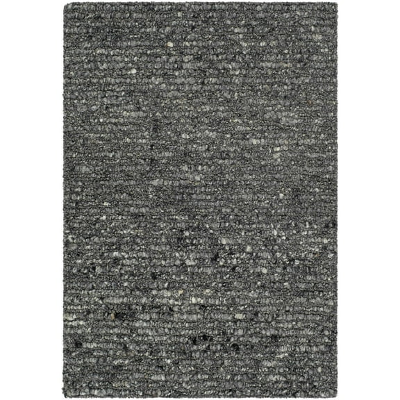 Hauteloom Winta Boho Hand Tufted Natural Fiber Wool Area Rug - Farmhouse Solid Color Carpet for Living Room, Bedroom, Dining Room - Traditional, Transitional - Gray, Charcoal - 10' x 14'