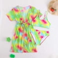 thumbnail image 5 of Confree For Girls Summer 3 Piece Swimsuit Graphic Print Bathing Suits Vacation Cute Comfortable Little Girls Swimwear Size 7-8 Years Green, 5 of 5