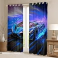 thumbnail image 2 of Castle Fairy Racing Car Black Out Curtains,Black Blue Curtains Pack of 2 (42x63 Each), 2 of 6