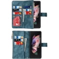 thumbnail image 5 of Fit Samsung Galaxy Z Fold 4 5G Case Wallet with S Pen Holder for Women [S Pen Not Include],Samsung Z Fold 4 Phone Case with Card Holder,Crossbody Lanyard Strap Zipper PU Leather Case,Blue, 5 of 14