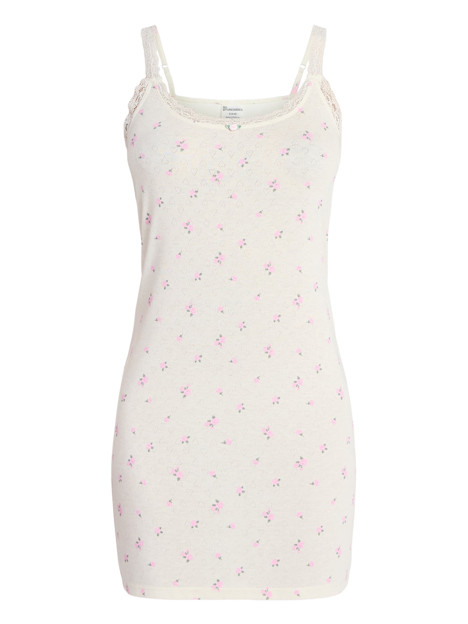 No Boundaries Sleep Pointelle Knit Slip Dress, Women’s XXS-3X