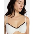thumbnail image 4 of Time and Tru Women's Demi Underwire Bikini Top with Contrast Trim, Sizes XS-XL, 4 of 5