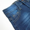 thumbnail image 5 of KIDSCOOL SPACE Little Girls Boys Jeans,Elastic Band Inside Ripped Straight Fit Stretchy Soft Denim Pants,Deep Blue,5-6 Years, 5 of 5