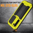 thumbnail image 7 of Rugged Heavy Duty Case for Samsung Galaxy S23, Triple-Layer Armor Military Grade Shockproof Kickstand Cover with Screen Protector Camera Lens Sliding Metal Frame Dustproof Protective Case,Yellow, 7 of 7