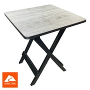 Ozark Trail 19-inch Plastic Folding Camp Side Table, Gray Wood Grain
