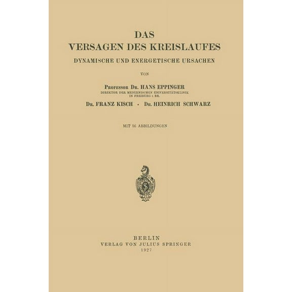 Das Versagen Des Kreislaufes: Dynamische Und Energetische Ursachen, (Paperback)