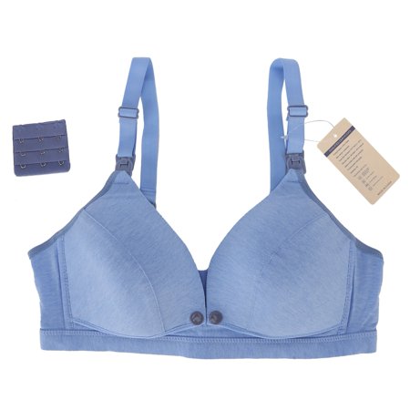 

Women s Seamless Nursing Bra Soft Cotton Front Closure Design Breastfeeding Maternity BraBlue XXL=40