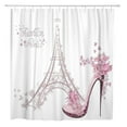 thumbnail image 1 of Cortina de Baño ABPHQTO Rosa Zapatos de Tacón Torre Eiffel París 160x180 cm, 1 of 1