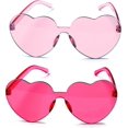 thumbnail image 2 of 4E's Novelty Pink Heart Sunglasses for Women, 2 Pack for Valentines or Festivals, 2 of 7