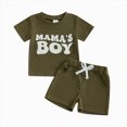 thumbnail image 2 of Xudanell Baby Girl Outfits Embroidered Letter Short Sleeve Toddler Girl T Shirt Checkered Shorts Casual Set Green 2-3 Years, 2 of 4