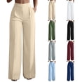 thumbnail image 2 of Yuanlook Women's High-Waist Pleated Wide Leg Pants, Casual Trousers with Front Seam & Side Pockets, S-XXXL, 2 of 9