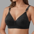 thumbnail image 3 of Lixiuxyad Soft Wireless Comfort Bra For Seamless Support Everyday Wear Lightweight Breathable T Shirt Bra With Wide Band,Bras for Women Black 38, 3 of 5