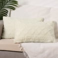 thumbnail image 2 of Unique Bargains Set of 4 Solid Striped Soft Sofa Throw Pillow Covers Home Decor White/Light Gray 12" x 20", 2 of 6