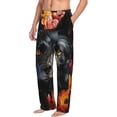thumbnail image 6 of Hirioo Colorful Floral Black Dog for Men's PJ Pajama Pants Sleep Pants Men's Home Trousers with Pockets,S-3XL-Large, 6 of 6