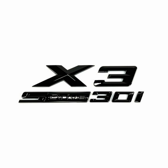 Gloss Black X3   sDrive30i Emblem Badge Set for BMW X3 Rear Trunk Replacement