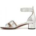 thumbnail image 3 of Franco Sarto Women's Nora Ankle Strap Low Block Heel Sandal Silver Metallic 8.5M, 3 of 5
