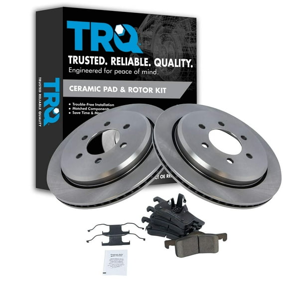 TRQ Rear Premium Posi Ceramic Brake Pad Rotor Kit Fits Select Expedition Navigator