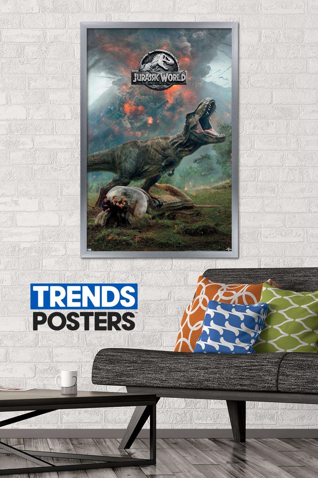Jurassic World: Fallen Kingdom - Volcano Wall Poster, 22.375" x 34", Framed