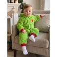 thumbnail image 2 of Newborn Baby Boy Girl Christmas Outfit Heart Embroidery Long Sleeve Fuzzy Zipper  Hooded Jumpsuit Romper 0 3 6 12 18 Months Xmas Clothes, 2 of 8