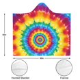 thumbnail image 3 of Wearable Blanket,Rainbow Tie Dye Concentric Circles Hooded Wearable Flannel Blanket for Adults & Teens with Buckle,Winter Poncho Shawl Wrap Cape,50"x60", 3 of 5