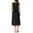 thumbnail image 3 of INSPIRE CHIC Women's 2 Piece Skirt Set Sleeveless Crop Tank High Waist A-Line Midi Skirt Casual Summer Outfits Black XS, 3 of 6