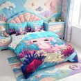 thumbnail image 2 of Manfei Ocean-Themed Axolotl 7 Pieces Full Size Bedding Sets,Animals Print Full Size Bed in a Bag,Colorful Stars Reversible, 2 of 7