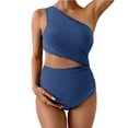 thumbnail image 2 of HOMBOM Womens Maternity Swimsuit One Piece Swimwear High Cut Cutout Blue Bathing Suit for Young Women Vacation, 2 of 6
