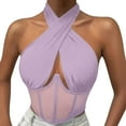 thumbnail image 4 of ZIXKCGDSE Halter Tops for Women Fashion Hollow Crop Top Summer Going Out Party Clubbing Size S, 4 of 4