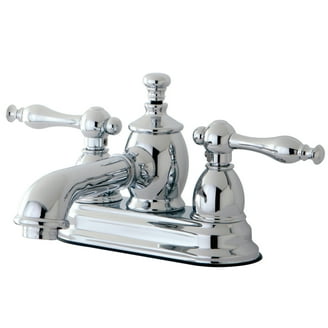 Kingston Brass Heritage Polished Nickel Widespread Bathroom Faucet With Drain, 8-16" Spread