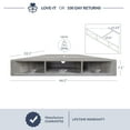 thumbnail image 5 of BELLEZE Modern Floating Wall Mounted Corner Shelf, 47" TV Console With Three Shelves And A Cable Cutout, Space Saving Decorative Media Corner Storage - Russel (Gray Wash), 5 of 7
