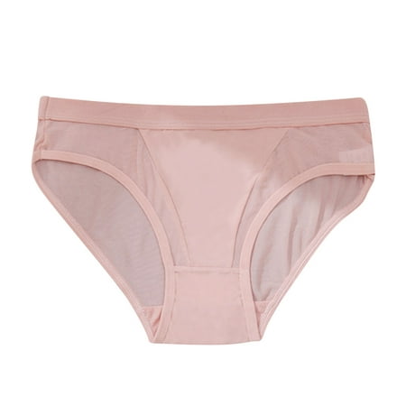 

Sngxgn Plus Size Womens Underwear Comfort Women s Briefs High-Leg Brief Panties Hi-Leg Mesh-Inset Underwear Pink L