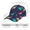 thumbnail image 2 of Fotbe Cartoon Dinosaur Gorro Clásico de Béisbol, Gorra Ajustable con Broche Snapback, Gorro de Exterior de Algodón Suave, 2 of 6