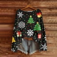 thumbnail image 2 of Uootdi Christmas Graphic Print Long Gift Sleeve Sweaters for Women Crewneck Drop Shoulder Knit Pullover Cute Santa Claus Fall Tu nics Tops, 2 of 5
