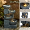 thumbnail image 4 of Outdoor Water Fountain with LED Light, 4-Tiers 21.85" Waterfall Fountain, Indoor/Outdoor Floor Standing Water Feature for Garden, Patio, 4 of 9