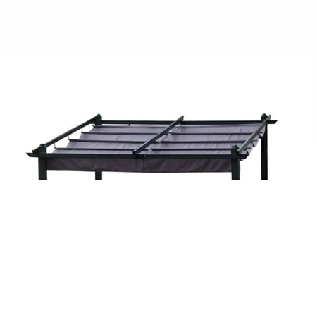 PEACNNG 10 x 10ft Outdoor Patio Replacement Top Fabric Retractable Pergola Shade Pergola Canopy Top Fabric