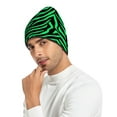 thumbnail image 2 of joogoo Zebra Stripes Green Beanie Hats Cuffed Winter Warm Knit Thick Beanies, 2 of 7