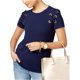 thumbnail image 1 of Camiseta básica con cordones Michael Kors para mujer azul extragrande, 1 of 2