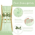 thumbnail image 3 of Sheer Fabric Wedding Chair Sashes: 36PCS Tulle Church Chair Cover Long Chairs Bows Aisle Drapes Party Decorations Sage Green, 3 of 12
