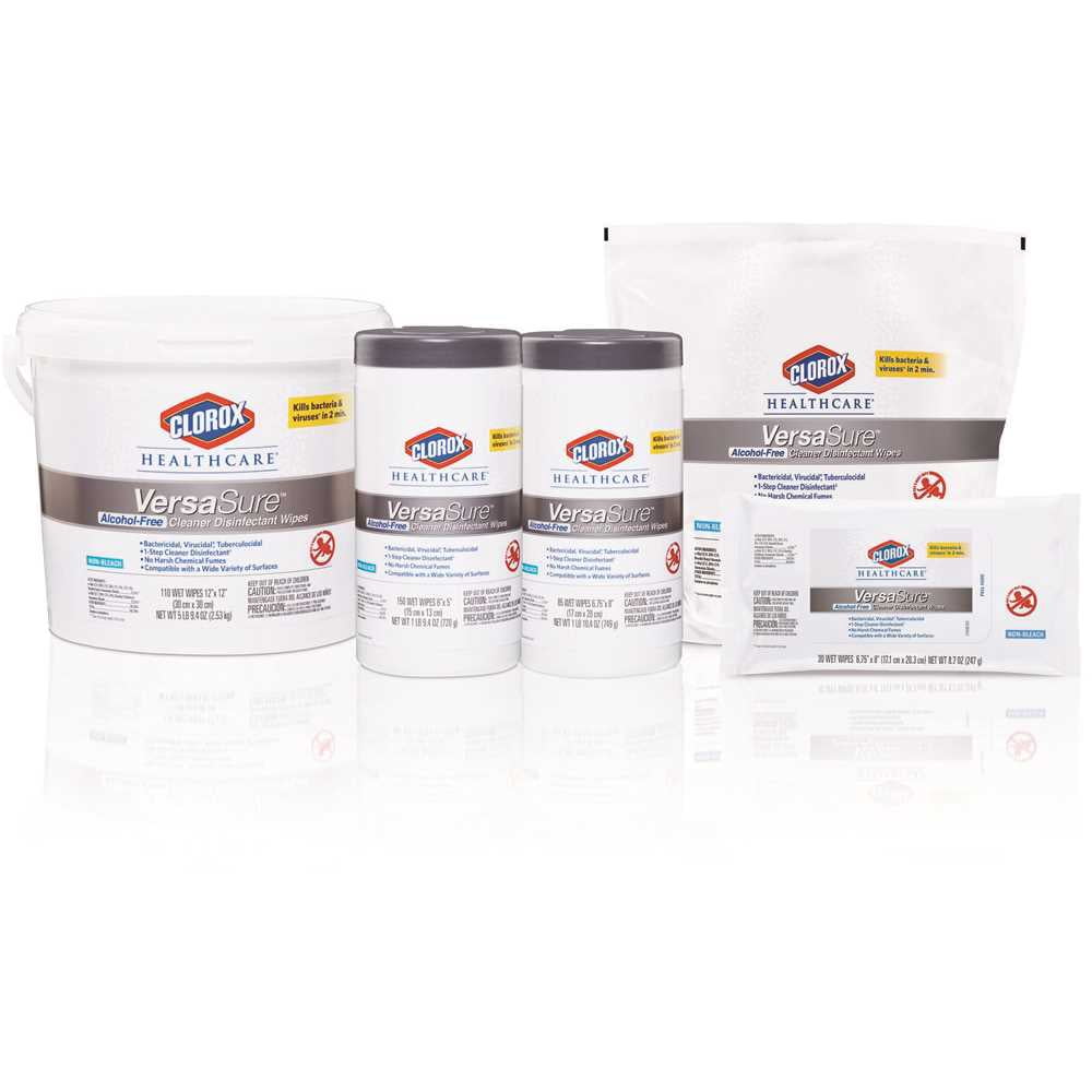 VersaSure 6 in. x 5 in. 1-Ply Cleaner Disinfectant Wipes - Fragranced White