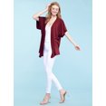 thumbnail image 5 of Made by Johnny Women's Kimono Style Short Sleeve Dolman Cardigan L WINE, 5 of 6