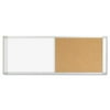 Combo Cubicle Workstation Dry Erase/Cork Board, 48x18, Silver Frame